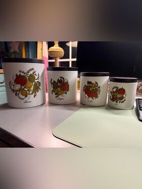 Vintage MCM Ransburg Canister Set